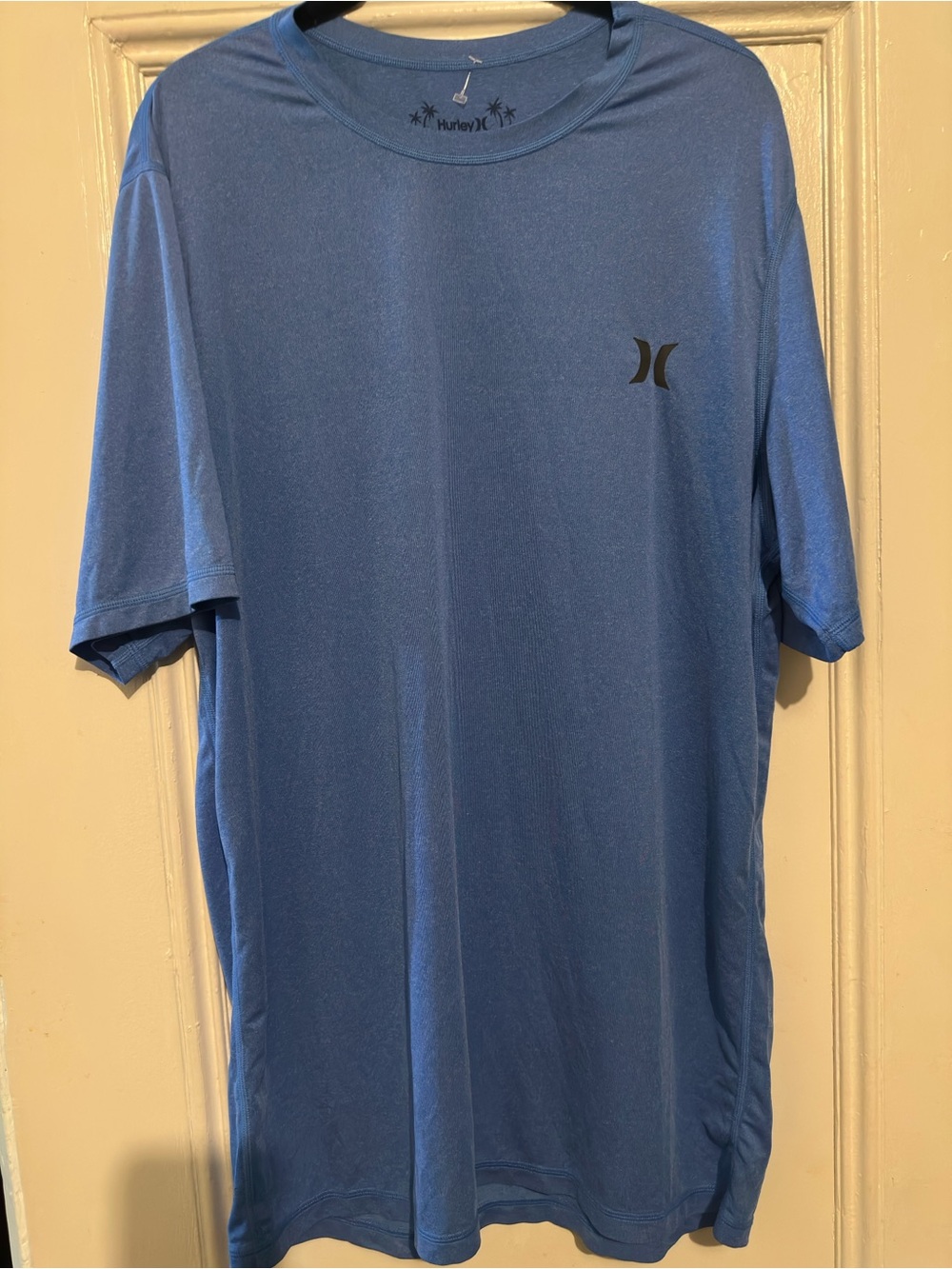 Like New Hurley Blue Short-Sleeve Performance Tee with Chest Logo. Size Large.